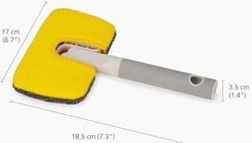 Моп за почистване на повърхности 2в1 Joseph Joseph CleanTech 6500012, 18.5 см, Дръжка с меко покритие, Сив/Жълт