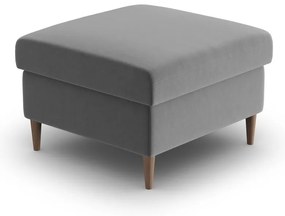 Светлосива кадифена табуретка Kyoto – Cosmopolitan Design