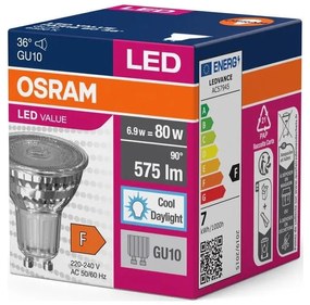 LED Крушка PAR16 GU10/6,9W/230V 6500K - Osram