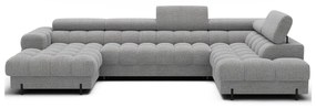 Сив разтегателен ъглов диван от букле (десен ъгъл U форма) Feraria – ELTAP