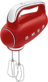 Ръчен миксер SMEG 50's Style HMF01RDEU, 250W, 9 скорости, Турбо, Скрит LED дисплей, Таймер, Аксесоари, Червен