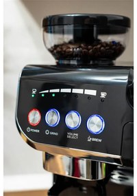 Еспресо машина за мляно кафе и капсули 8 в 1 Oliver Voltz OV51171L8M, 2672W, 2 л, 5 адаптера, 19 bar, Вградена кафемелачка, Черен