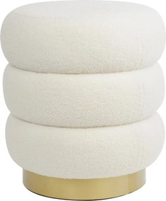Бяла табуретка от плат букле Kimi – Light &amp; Living