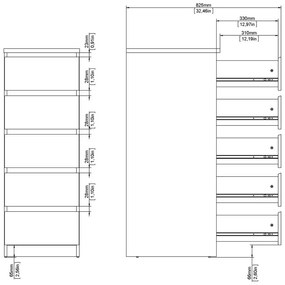 Скрин от дъбов декор в естествен цвят 40x111x50 cm Naia – Tvilum