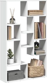 858156 vidaXL Библиотека, бяла, 72x20x120,5 см, инженерно дърво