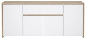 Скрин от дъбов декор в бял и естествен цвят 197x84x48 cm Next – Tvilum