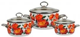Емайлирана тенджера 3л 20см с декор "Peony" (1SA205S) Р