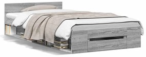 3280788 vidaXL Рамка за легло с чекмедже сив сонома 90x190 см инженерно дърво