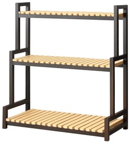 Метална стойка за растения 3-етажен рафт за цветя в тавански стил 95 см