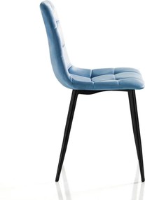 Сини кадифени трапезни столове в комплект от 2 броя Faffy - Tomasucci