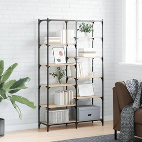 832789 vidaXL Етажерка дъб сонома 100x32x170 см инженерно дърво и желязо