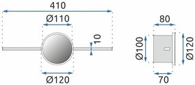 АПЛИК ЗА БАНЯ LED 40CM APP848-1W ROUND BLACK