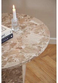 Светлокафява мраморна кръгла масичка за кафе ø 80 cm Naxos – Actona