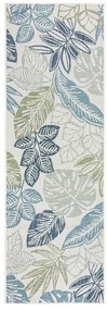 Зелено-син килим за открито и закрито 80x230 cm Bella Leaf – Flair Rugs