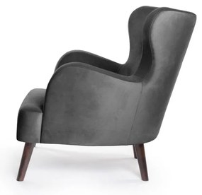 Тъмносиво кадифено кресло Noemye – Bonami Selection