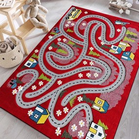 Сензорен детски килим червен Широчина: 150 см | Дължина: 200 см