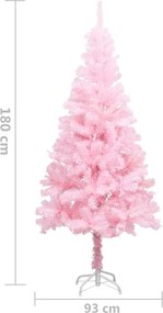 Изкуствена коледна елха със стойка, розова, 180 см, PVC