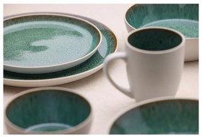Бяла/зелена десертна глинена чиния ø 21 cm Gastro White/Green – Bitz