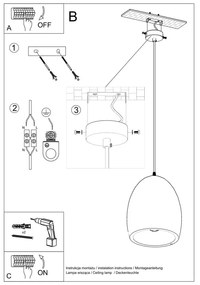 Бяло висящо осветително тяло с керамичен абажур ø 30 cm Fonsie – Sollux