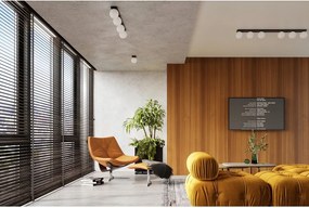 Черно осветително тяло за таван със стъклен абажур ø 12 cm Umerta – Sollux