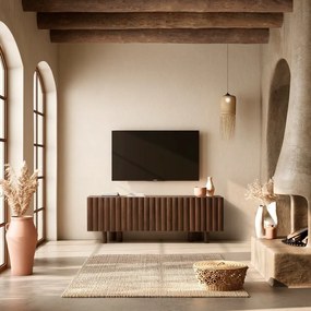 Кафява маса за телевизор от масивно манго 160x55x40 cm Tamira – MOME