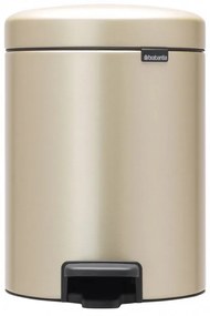 Кош за боклук с педал Brabantia NewIcon 1003198, 5 л, Плавно затваряне, Противоплъзгаща основа, Златен металик