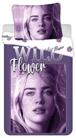 Лилаво единично памучно детско спално бельо 200x140 cm Billie Eilish – Jerry Fabrics