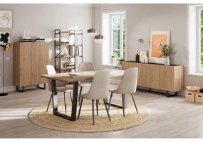 Трапезна маса с дъбов плот 100x180 cm Francesca - Marckeric