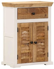 4009374 vidaXL Бюфет, бял и кафяв, 55x30x73 см, грубо мангово дърво масив