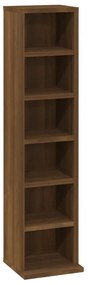 815074 vidaXL Етажерка за дискове, кафяв дъб, 21x20x88 см, инженерно дърво