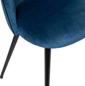 Трапезен стол atmosphera Slano, Велур - Син