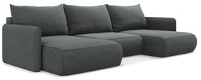 Сив разтегателен ъглов диван с място за съхранение Nanea – Makamii