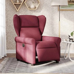 3303357 vidaXL Електрически стол реклайнер, виненочервен, текстил