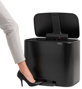Кош за боклук Brabantia Bo Pedal 1000236, 36 л, Леко затваряне, Противоплъзгаща основа, Устойчив на пръстови отпечатъци, Черен
