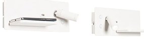 Комплект от 2 стенни лампи бели с LED с USB и индукционно зарядно - Riza
