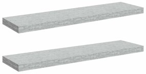 326604 vidaXL Окачени стенни рафтове 2 бр бетонно сиви 90x23,5x3,8 см МДФ