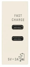 VIMAR 30292.CCC USB Контакт Linea, C+C 15W 3A 5V 1M, Canvas,