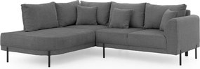 Тъмносив шенилов ъглов диван (ляв ъгъл/L форма) Mauris – Ropez