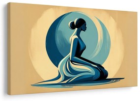 Картина на платно – Медитираща жена в синьо