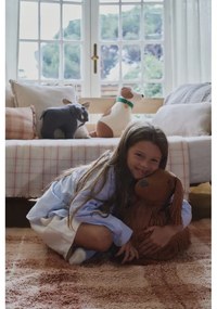 Ръчно изработен светлорозов памучен килим подходящ за пране 90x120 cm Tartan Rose – Lorena Canals