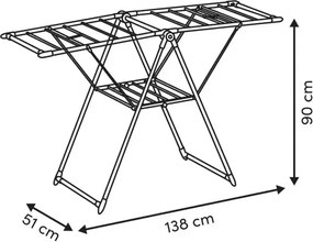 Сушилник за дрехи 5five Bara Wood Effect Winged, Метал Дървесен ефект, 13 m