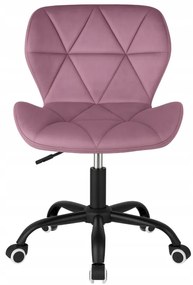 Ергономичен въртящ се офис стол - кадифе Черен