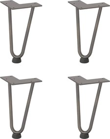 4012415 vidaXL Крака тип „фиба“ за масичка за кафе, 4 бр., естествена стомана, 20 см, масивна стомана