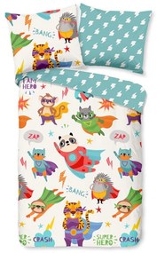 Памучно детско спално бельо за детско креватче 120x150 cm Superhero – Good Morning