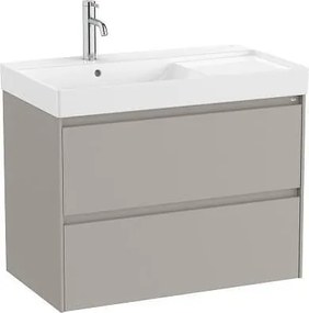 Шкаф с 2 чекмеджета и умивалник с ляво разположение на купата, Ona, grey sand, 800 х 460 х 645 mm