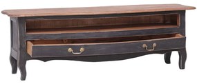 283901 vidaXL ТВ шкаф, 120x30x40 см, черен, махагоново дърво масив