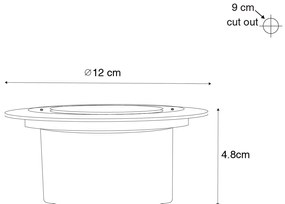 Модерен наземна лампа черен с LED IP65 Слънчев - Terry