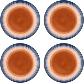 Сини/оранжеви десертни глинени чинии в комплект 4 бр. ø 20,5 cm Tatum – Bloomingville