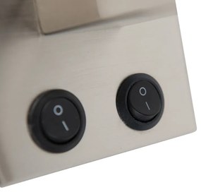 Интелигентна стенна лампа стомана с сив абажур с WiFi A60 - Brescia