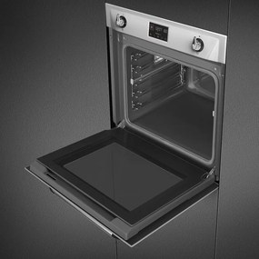 Фурна за вграждане Smeg SOP6902S2PX, 3000W, 68 л, Клас A++, 12 функции и 5 нива на готвене, Готвене чрез Комбинирана пара, Самопочистване, Таймер, 30-280C, Инокс